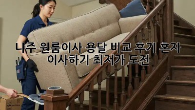 나주 원룸이사 용달 비교 후기: 혼자 이사하기, 최저가 도전! 💸