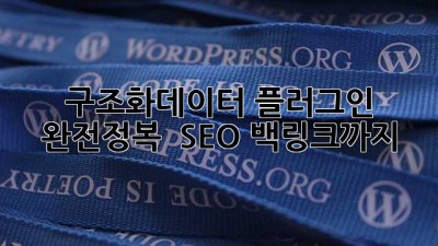 구조화데이터 플러그인 완전정복! 🚀 SEO 백링크까지?
